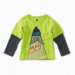 New Tea Collection Walrus Layered Tee Size 6-9 Months